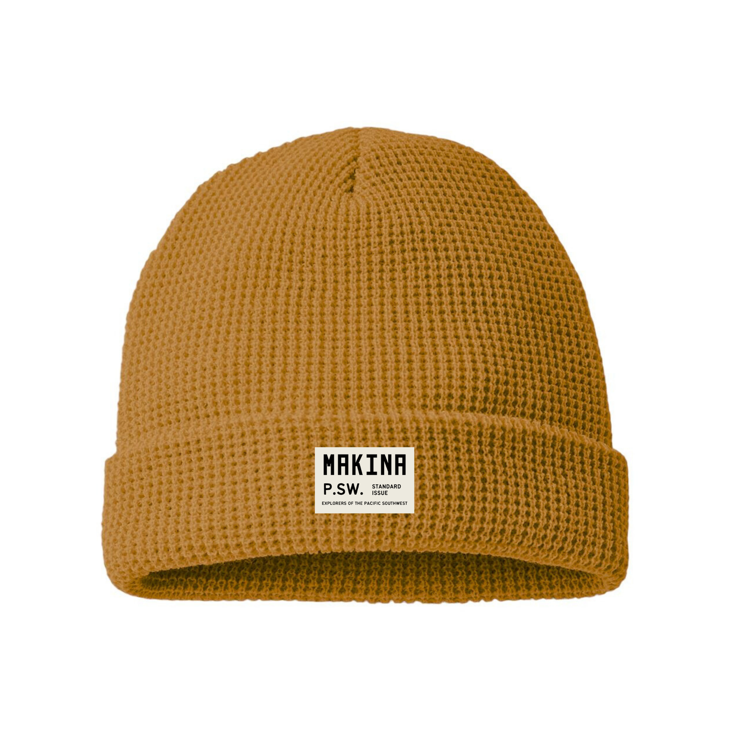 MAKINA x Pacific Southwest Waffle Knit Beanie - Mustard