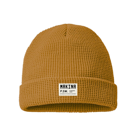 MAKINA x Pacific Southwest Waffle Knit Beanie - Mustard